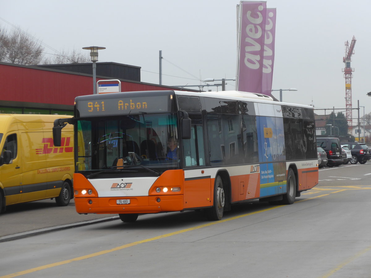 (177'020) - AOT Amriswil - Nr. 11/TG 693 - Neoplan am 7. Dezember 2016 beim Bahnhof Amriswil