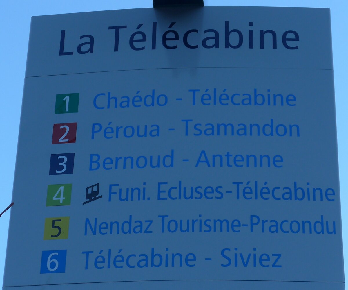 (177'262) - Shuttlebus-Haltestellenschild - Haute-Nendaz, La Tlcabine - am 18. Dezember 2016