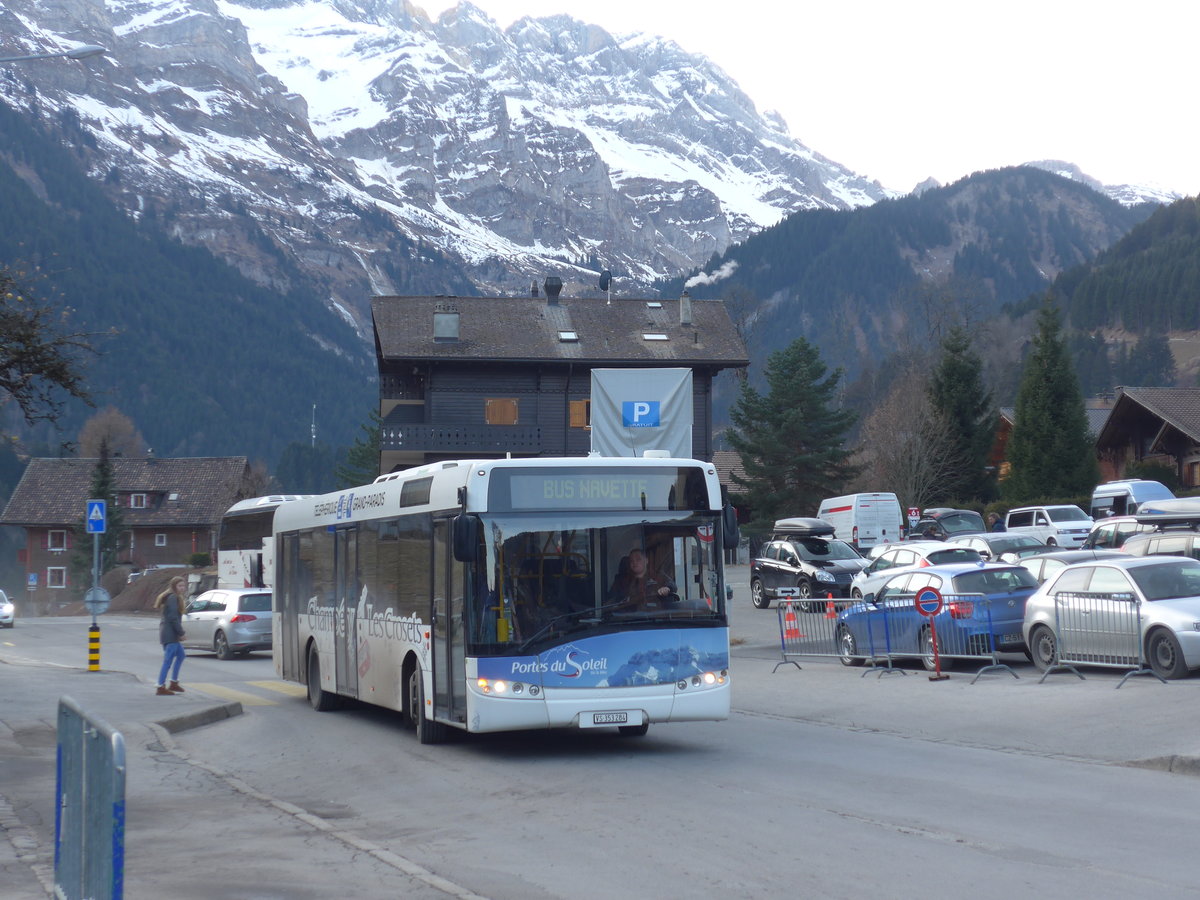 (177'561) - TPC Aigle - Nr. 16/VS 353'384 - Solaris (ex ATE Bus, Effretikon Nr. 45) am 2. Januar 2017 beim Bahnhof Champry