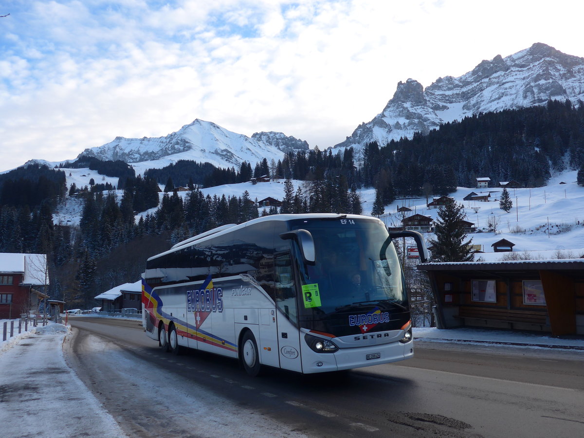 (177'696) - Funi-Car, Biel - Nr. 14/BE 208'414 - Setra am 7. Januar 2017 in Adelboden, Oey