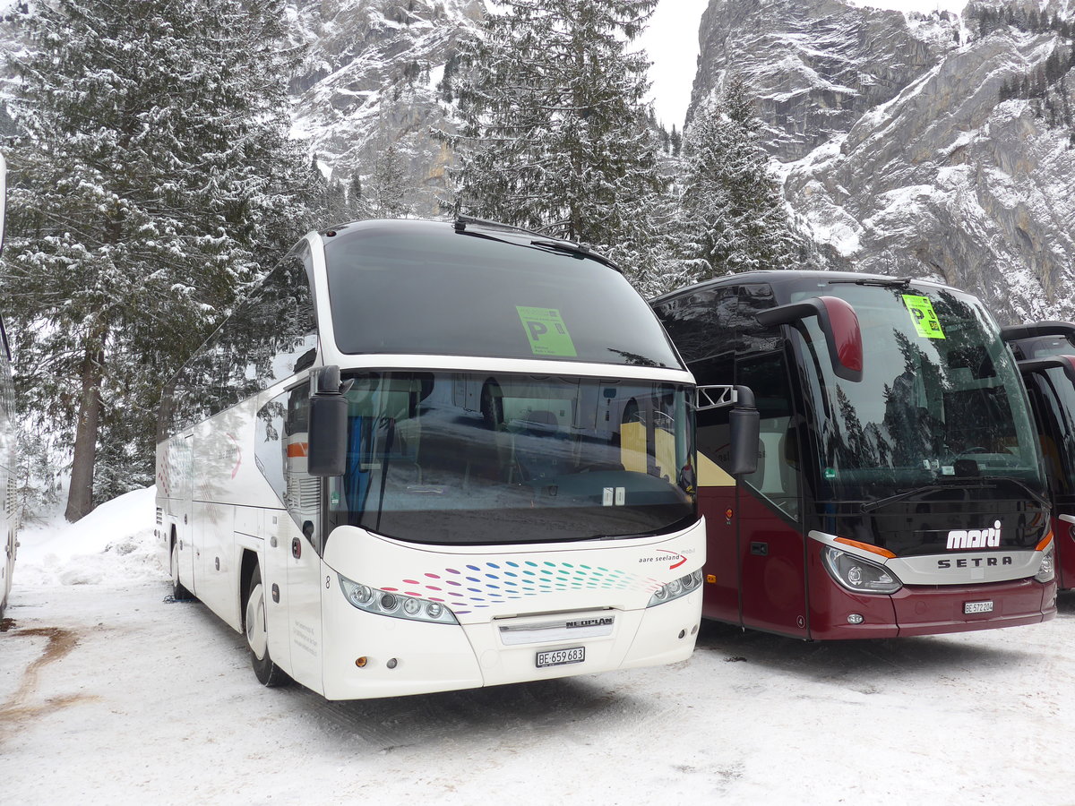 (177'833) - ASm Langenthal - Nr. 8/BE 659'683 - Neoplan am 7. Januar 2017 in Adelboden, Unter dem Birg