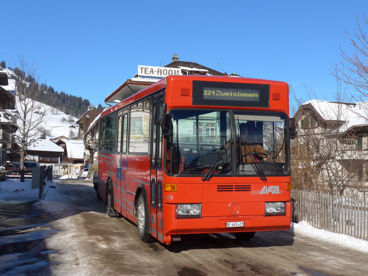 (178'139) - AFA Adelboden - Nr. 50/BE 645'415 - Vetter (ex AVG Grindelwald Nr. 21) am 22. Januar 2017 beim Bahnhof Zweisimmen