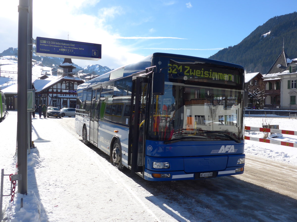 (178'142) - AFA Adelboden - Nr. 56/BE 611'030 - MAN/Gppel am 22. Januar 2017 beim Bahnhof Zweisimmen