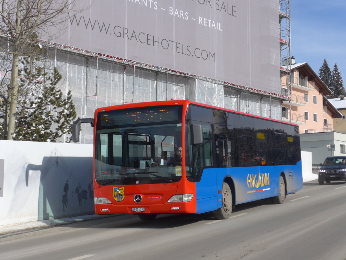 (178'384) - Chrisma, St. Moritz - GR 154'398 - Mercedes am 9. Februar 2017 beim Bahnhof St. Moritz