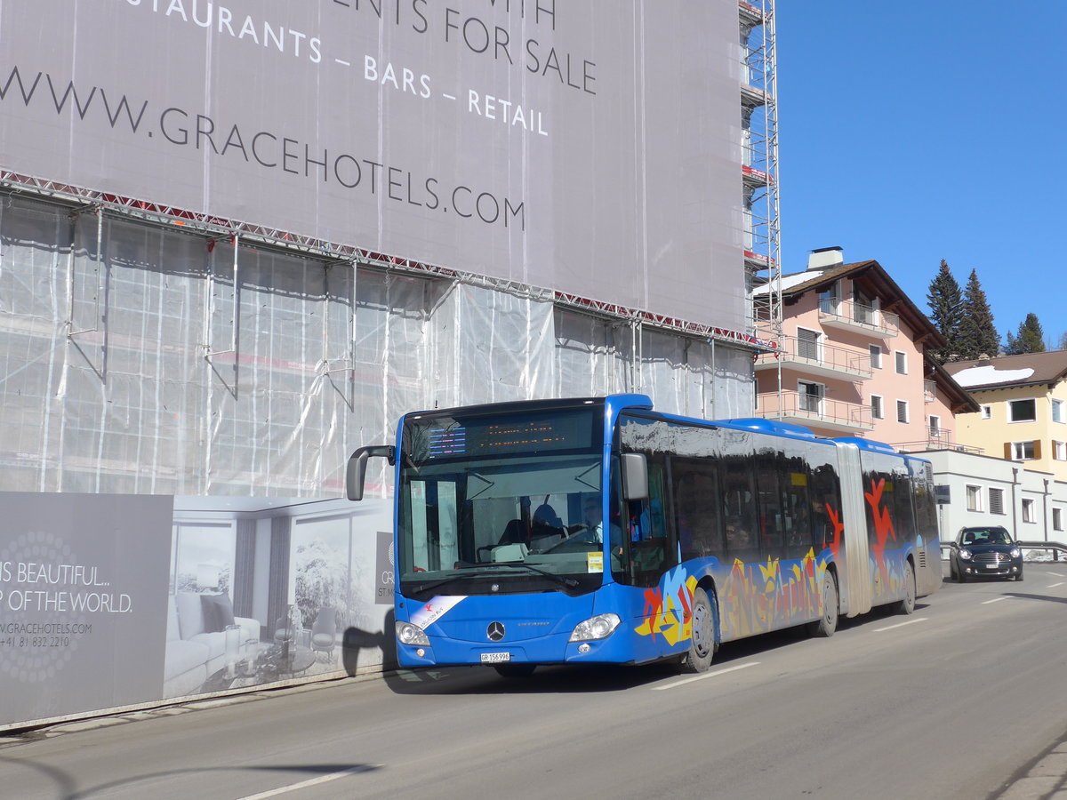 (178'619) - SBC Chur - Nr. 96/GR 156'996 - Mercedes am 18. Februar 2017 beim Bahnhof St. Moritz