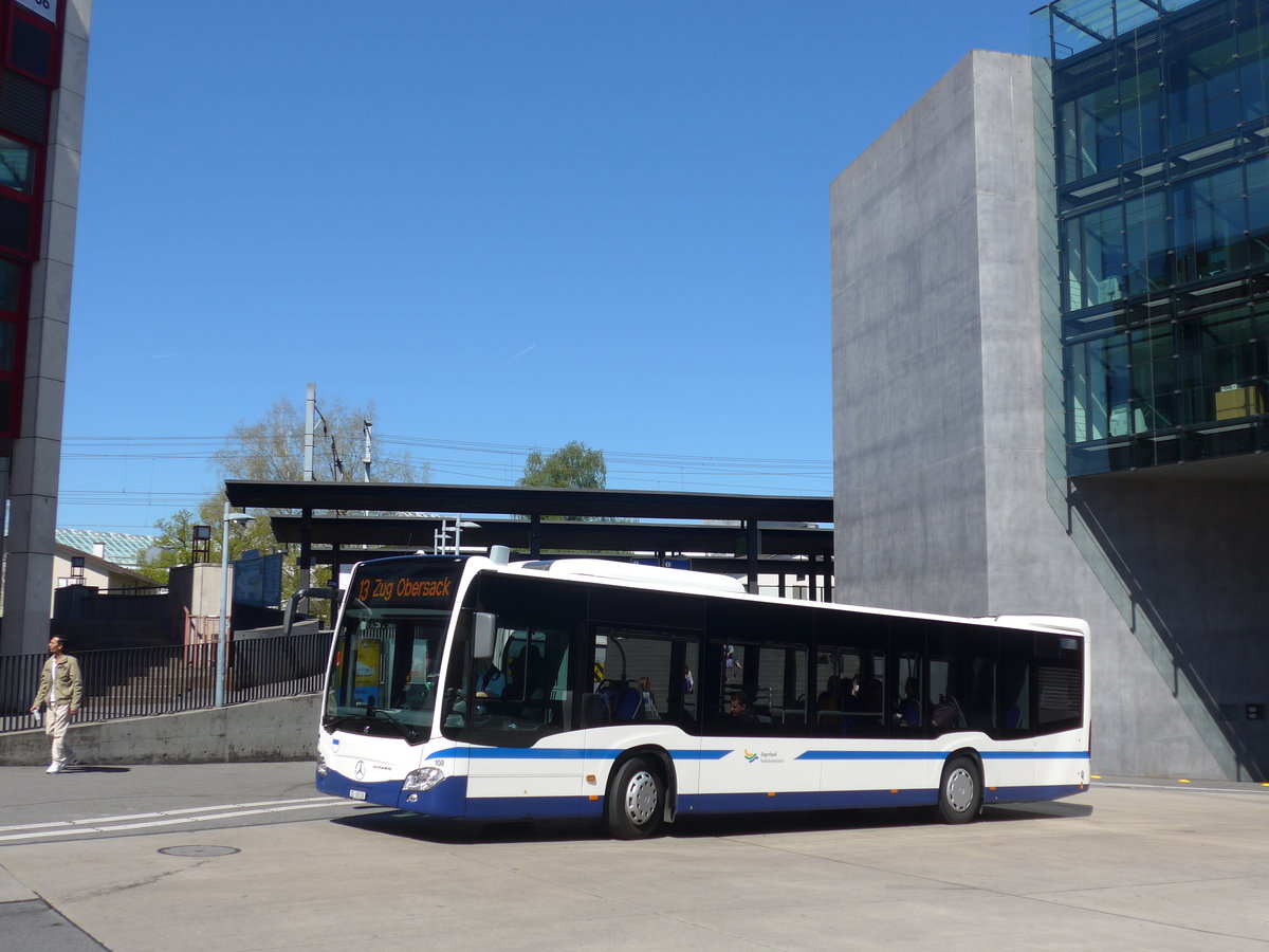 (179'501) - ZVB Zug - Nr. 108/ZG 88'108 - Mercedes am 10. April 2017 beim Bahnhof Zug