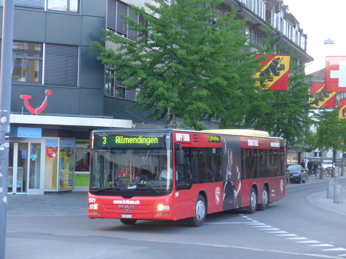 (180'158) - STI Thun - Nr. 149/BE 801'149 - MAN am 17. Mai 2017 beim Bahnhof Thun