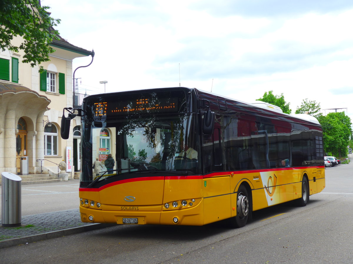 (180'211) - Schmidt, Oberbren - SG 267'105 - Solaris am 21. Mai 2017 beim Bahnhof Gossau