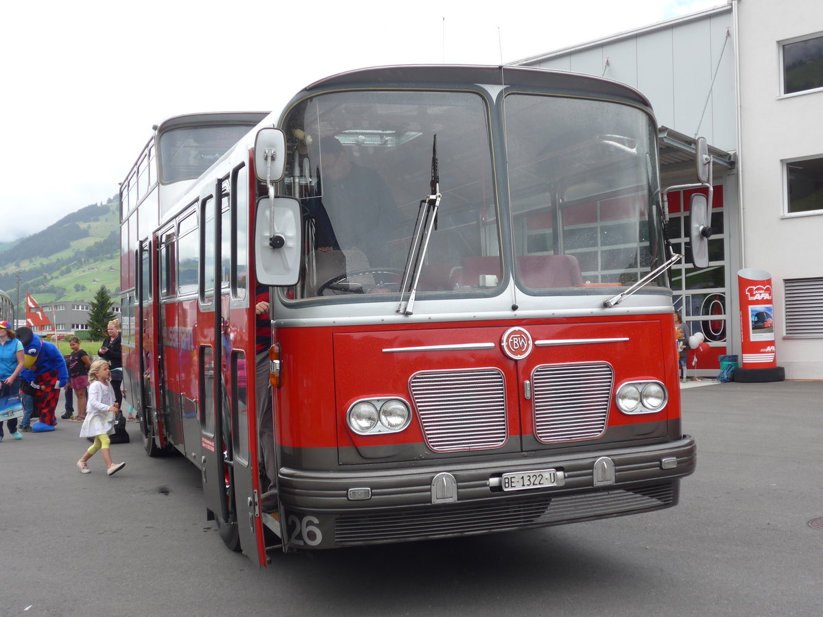 (181'708) - Huselmann, Bern - Nr. 26/BE 1322 U - FBW/Vetter-R&J Anderthalbdecker (ex AFA Adelboden Nr. 9) am 1. Juli 2017 in Frutigen, Garage AFA