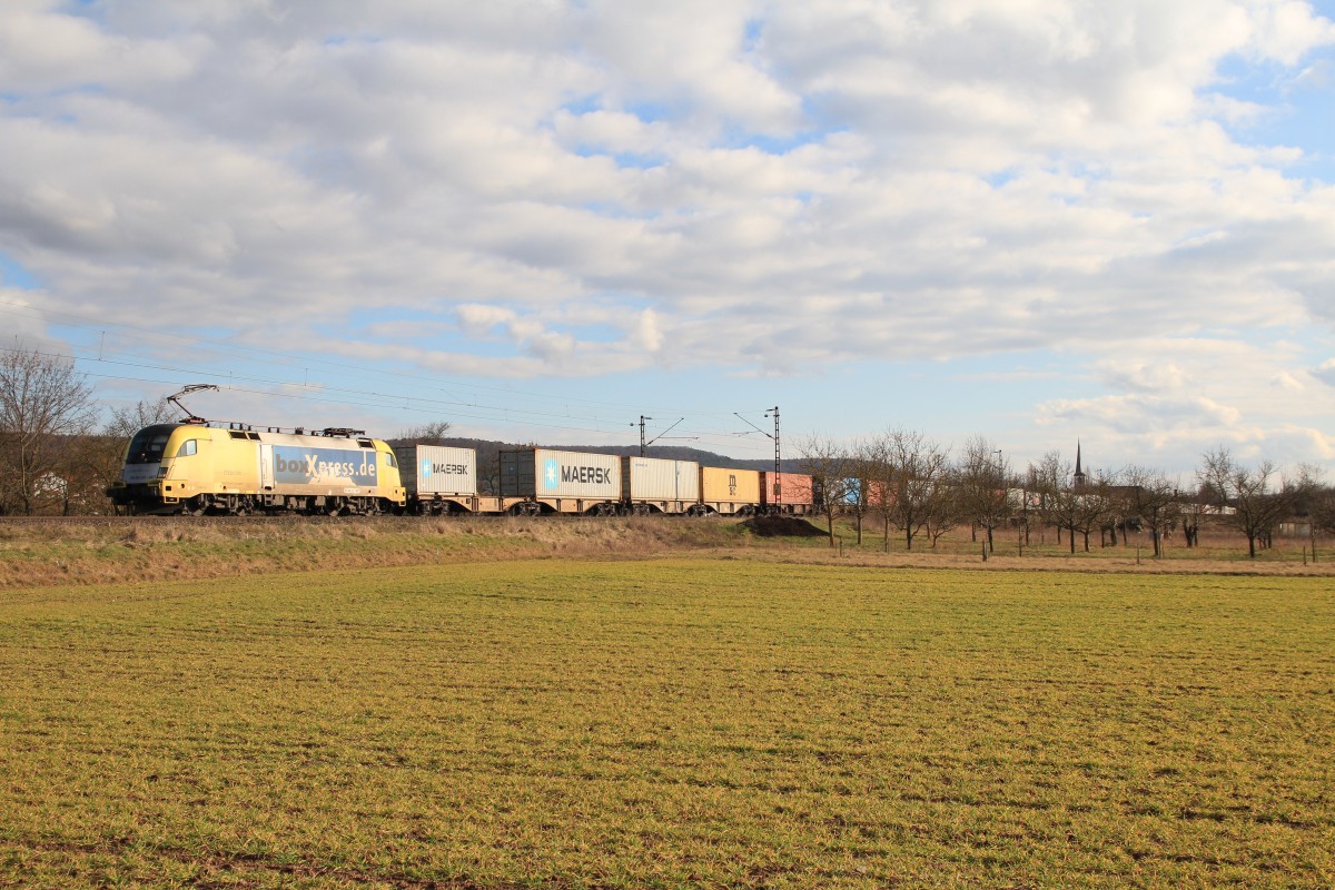 182 507-4 ist am 20. Februar 2014 bei Thngersheim unterwegs.