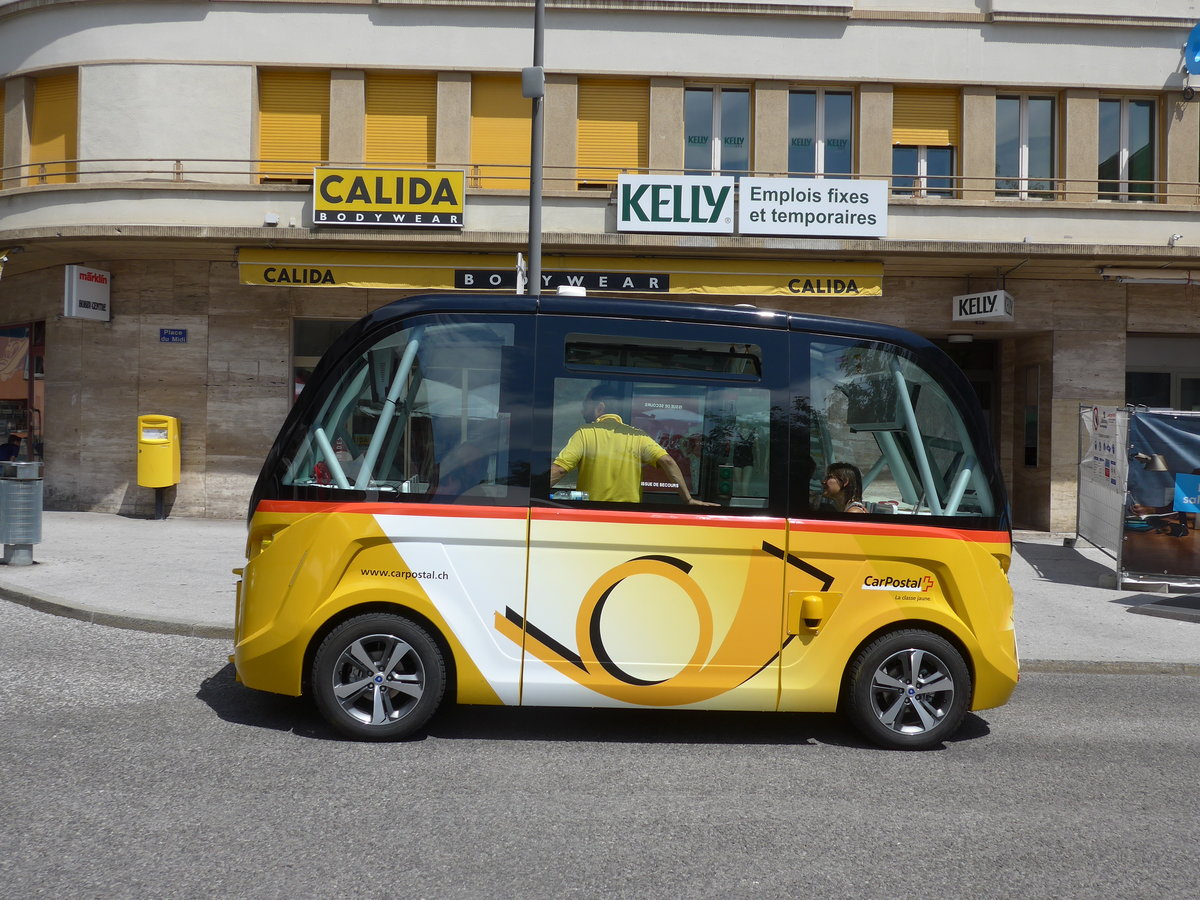 (182'225) - PostAuto Wallis - VS 454'600 - Navya am 23. Juli 2017 in Sion, Place du Midi