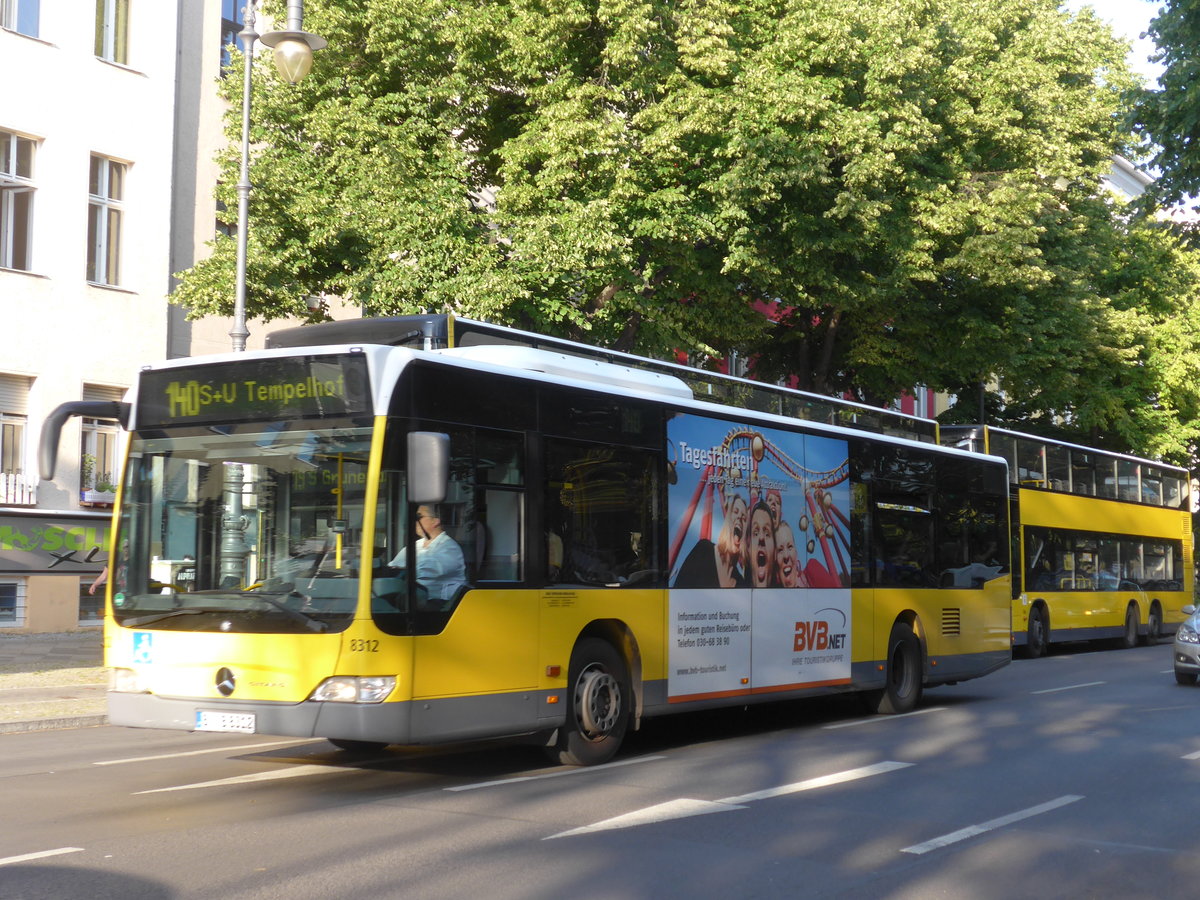 (183'250) - BVG Berlin - Nr. 8312/B-VB 8312 - Mercedes am 9. August 2017 in Berlin, Mehringdamm