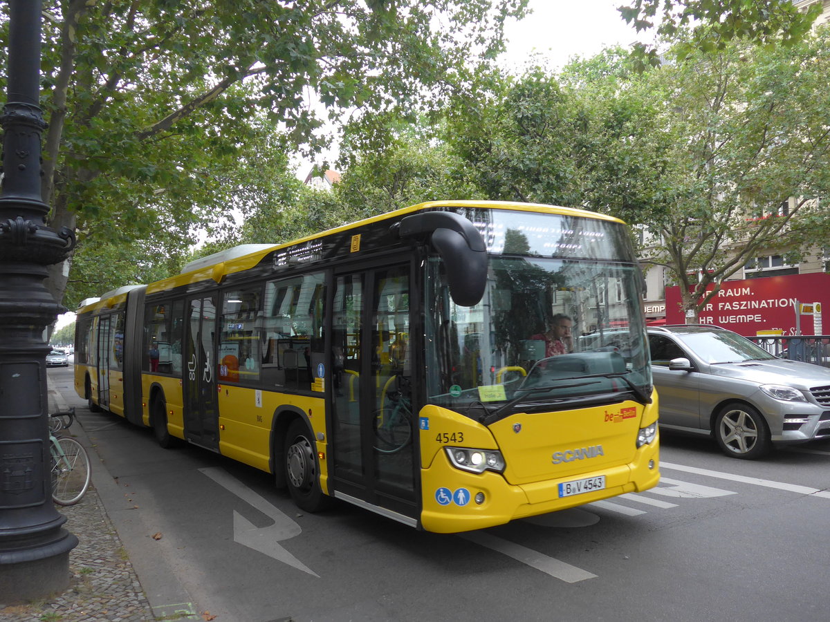 (183'486) - BVG Berlin - Nr. 4543/B-V 4543 - Scania am 11. August 2017 in Berlin, Kurfrstendamm