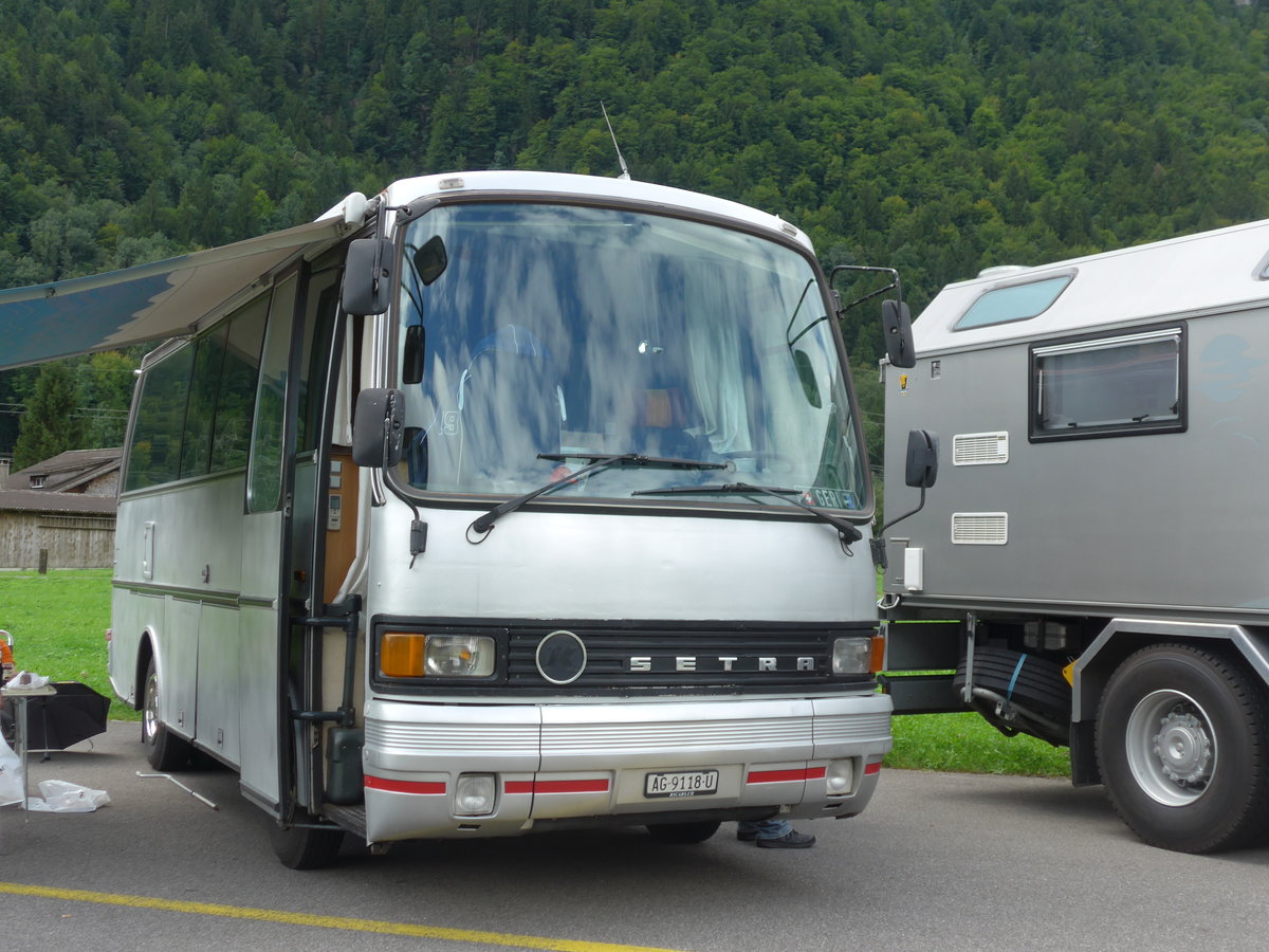 (183'540) - Leutwyler, Drrensch - AG 9118 U - Setra (ex Zihlmann, Zrich) am 19. August 2017 in Unterbach, Rollfeld