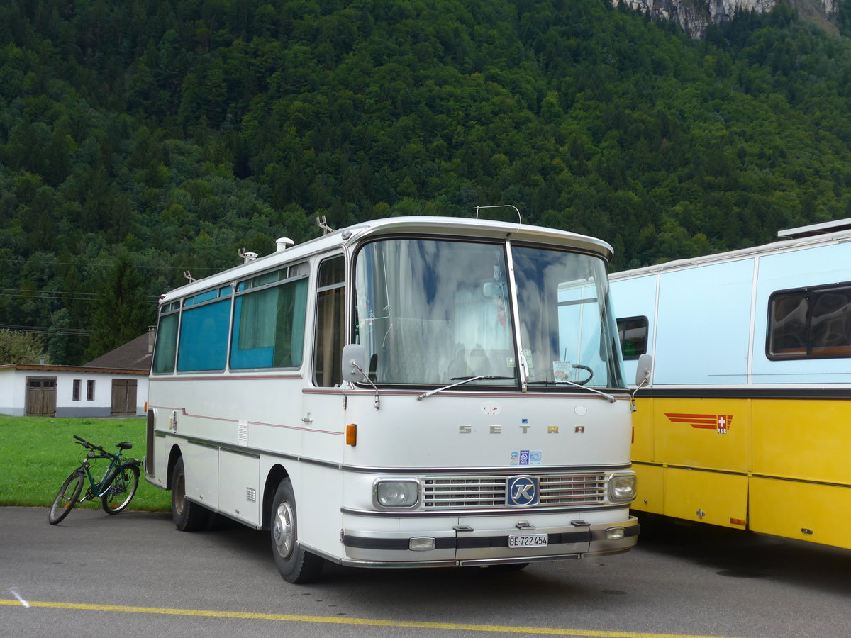 (183'544) - Josi, Frutigen - BE 722'454 - Setra (ex Wogatai, Frutigen) am 19. August 2017 in Unterbach, Rollfeld