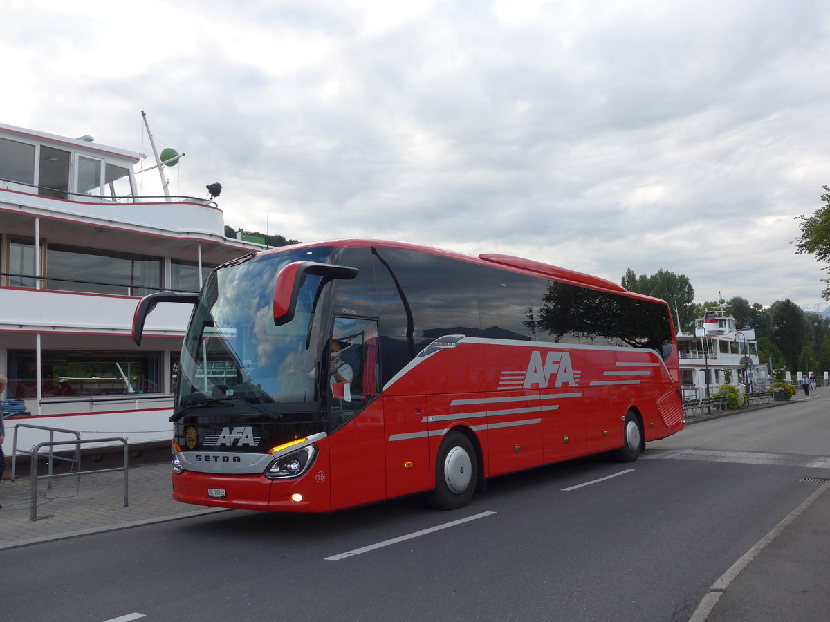 (183'761) - AFA Adelboden - Nr. 15/BE 26'702 - Setra am 21. August 2017 beim Bahnhof Thun