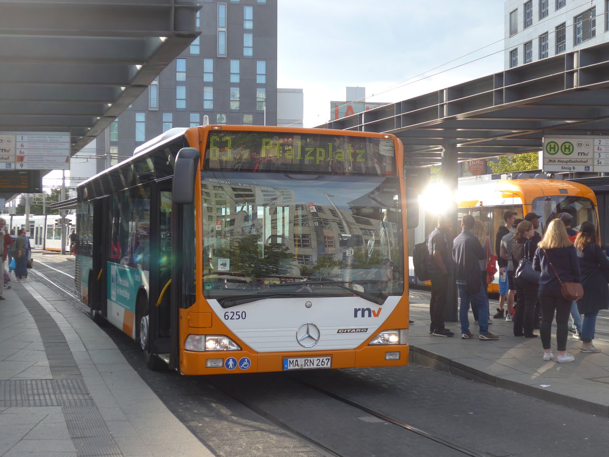 (183'804) - RNV Mannheim - Nr. 6250/MA-RN 267 - Mercedes am 21. August 2017 beim Hauptbahnhof Mannheim