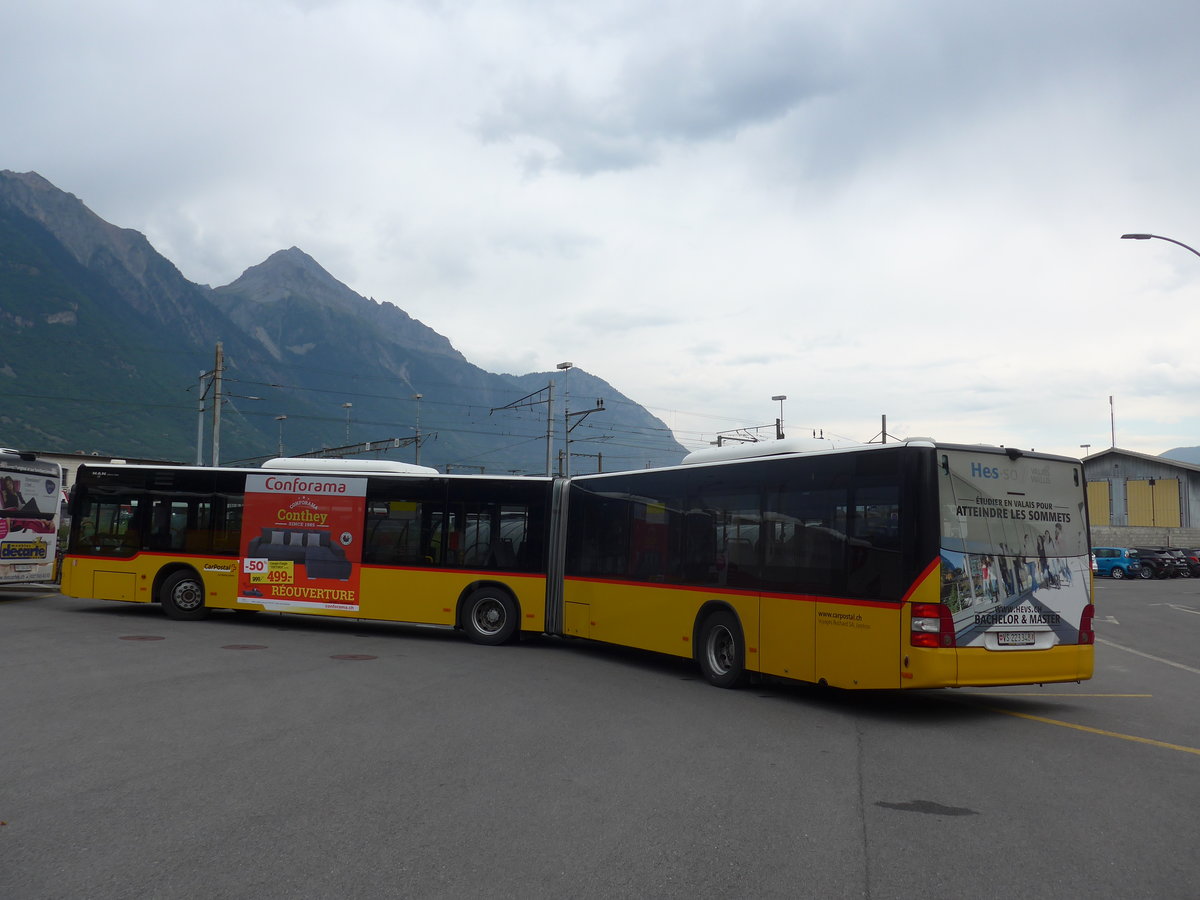 (184'025) - Buchard, Leytron - VS 223'348 - MAN (ex Nr. 161) am 24. August 2017 beim Bahnhof Martigny