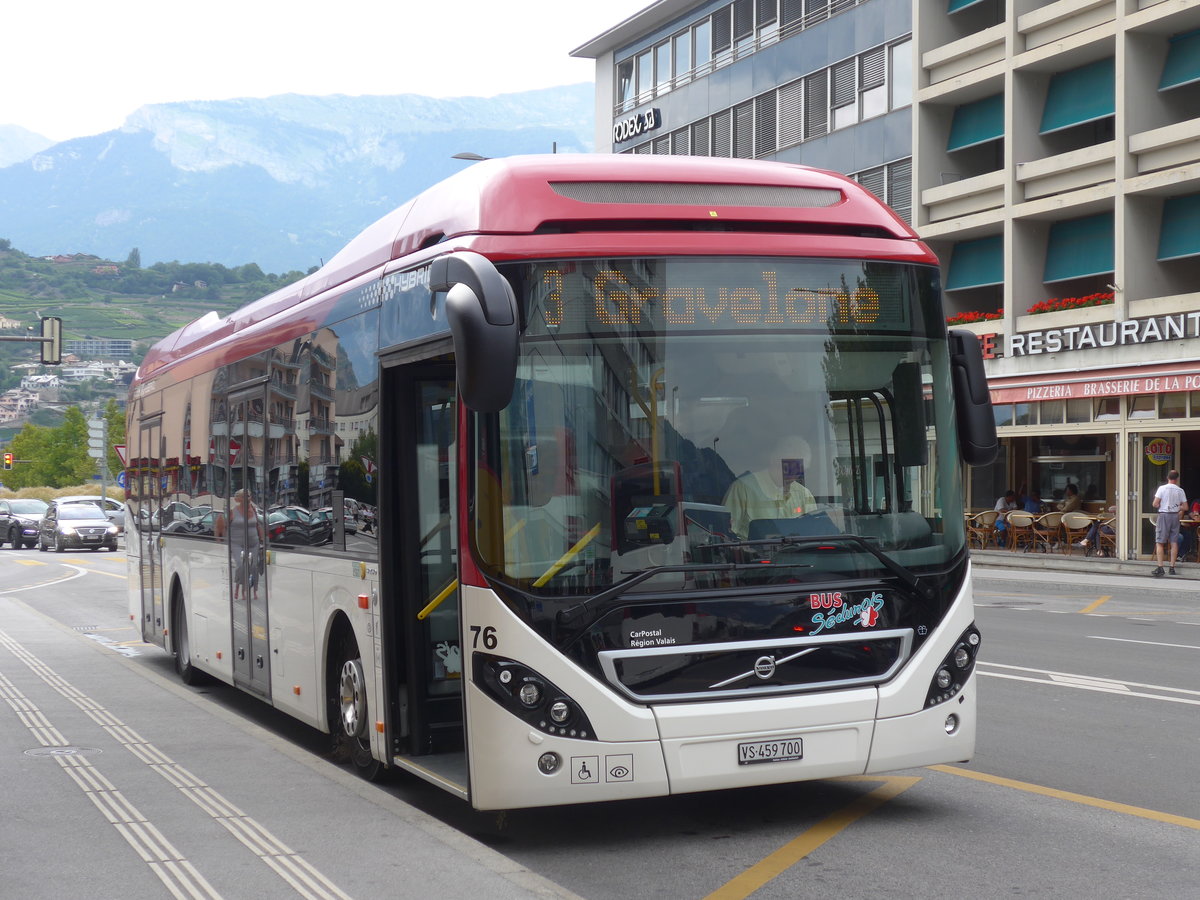 (184'078) - PostAuto Wallis - Nr. 76/VS 459'700 - Volvo am 24. August 2017 beim Bahnhof Sion