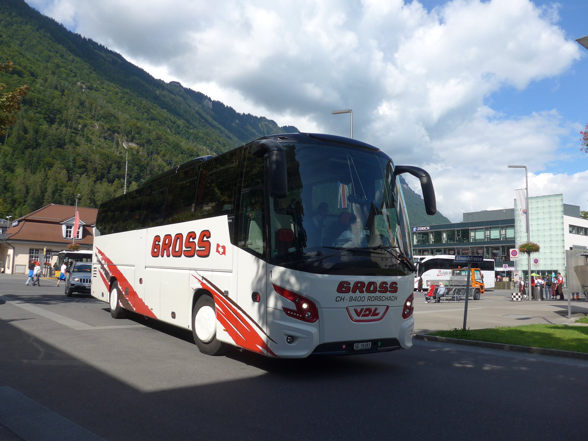 (184'607) - Gross, Rorschach - Nr. 1/SG 76'183 - VDL am 3. September 2017 beim Bahnhof Interlaken Ost