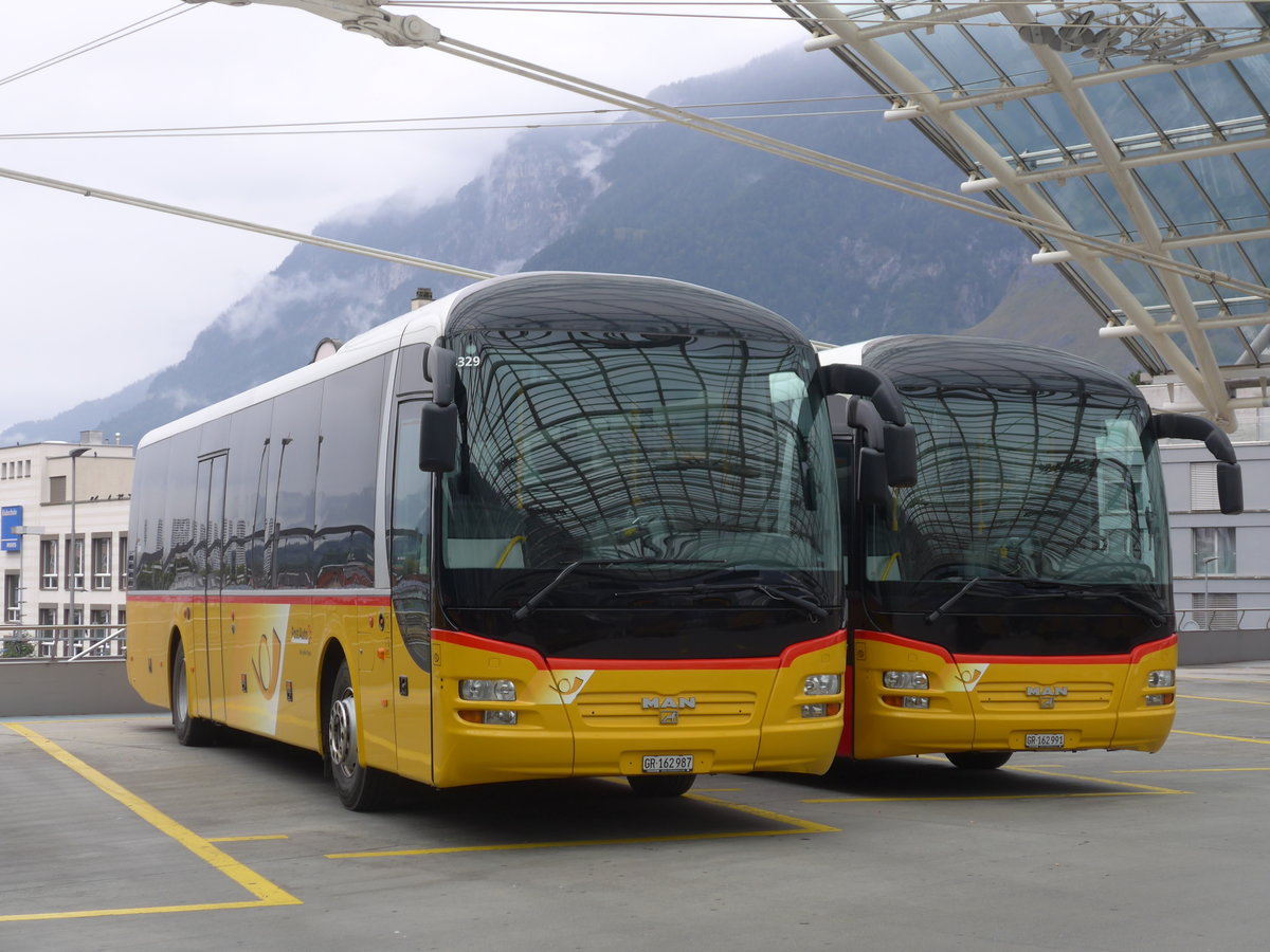 (184'773) - PostAuto Graubnden - GR 162'987 - MAN am 16. September 2017 in Chur, Postautostation