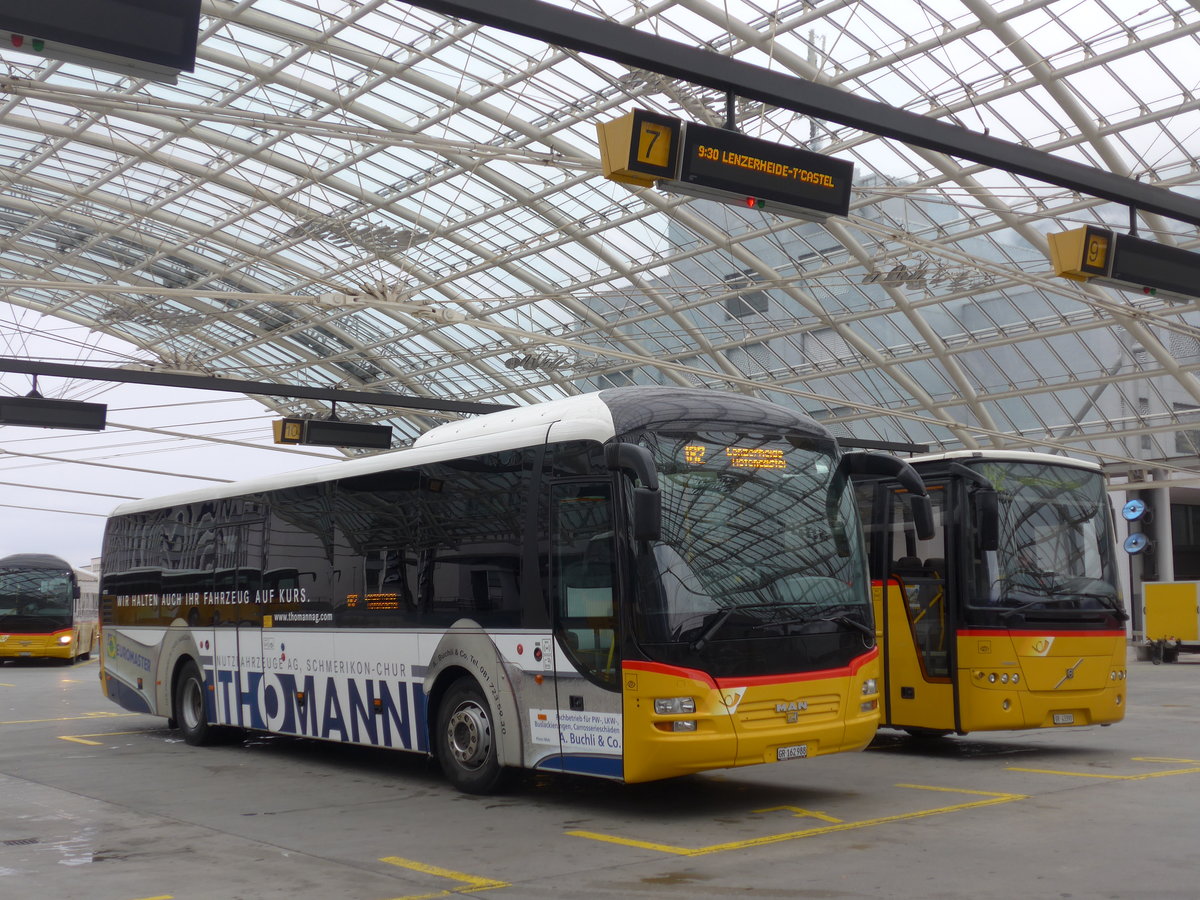 (184'783) - PostAuto Graubnden - GR 162'988 - MAN am 16. September 2017 in Chur, Postautostation