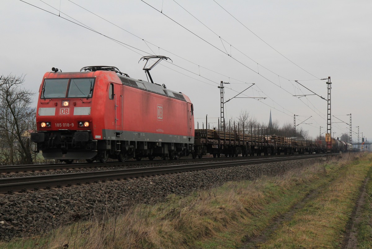 185 018-9 am 20. Februar 2014 bei Thngersheim.