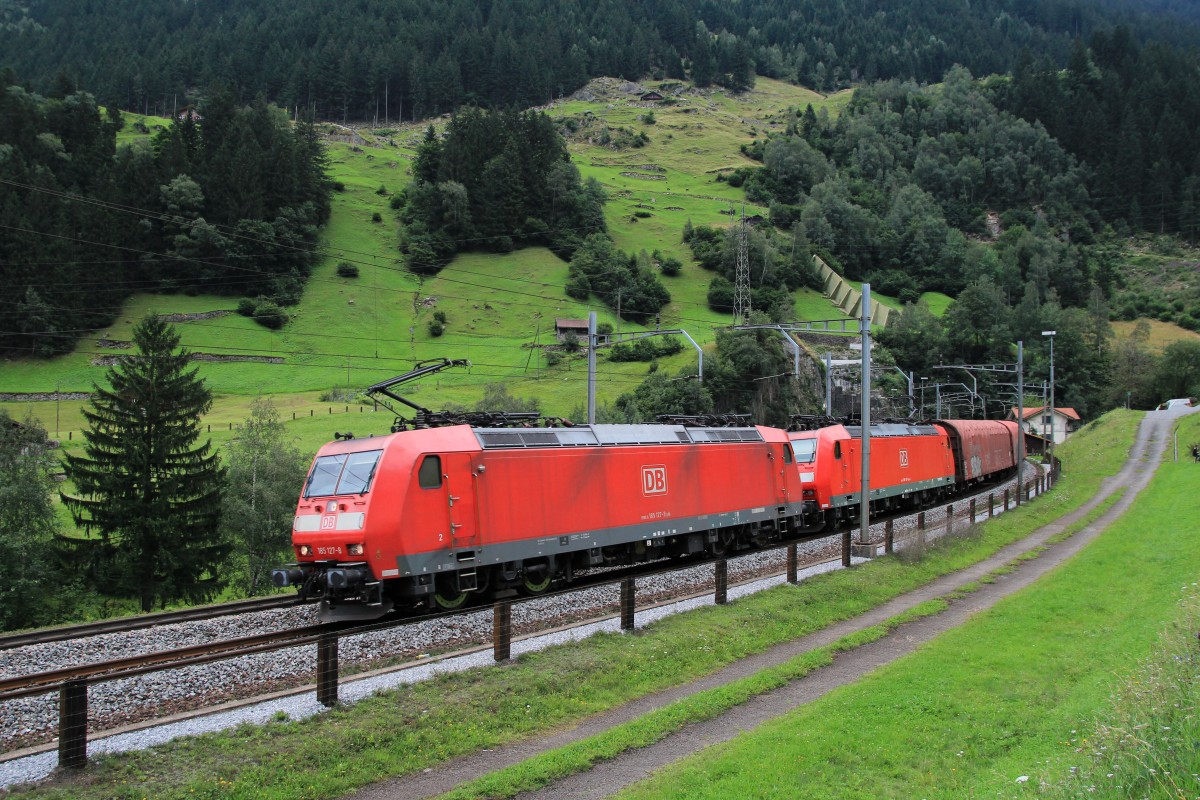 185 127-8 am 20. August 2014 bei Wassen.