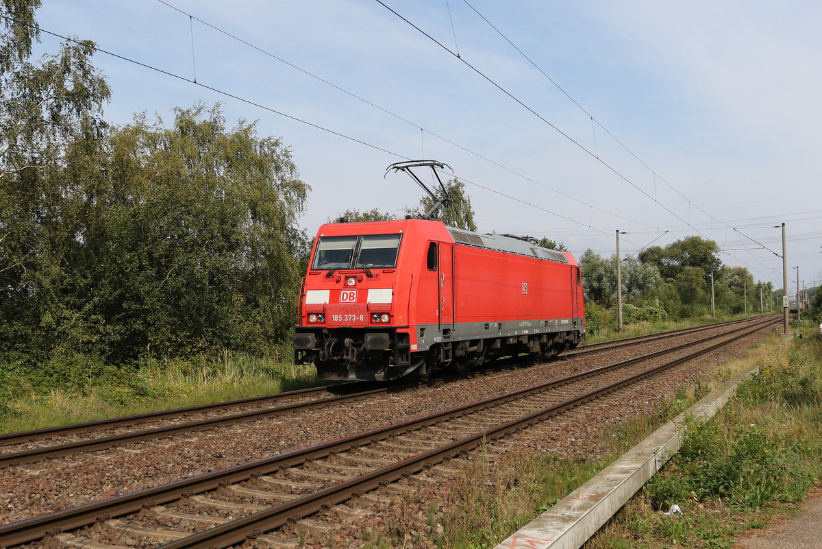 185 373 bei der Rckfahrt aus dem Hamburger Hafen am 30. August 2019 bei Hamburg-Moorburg.