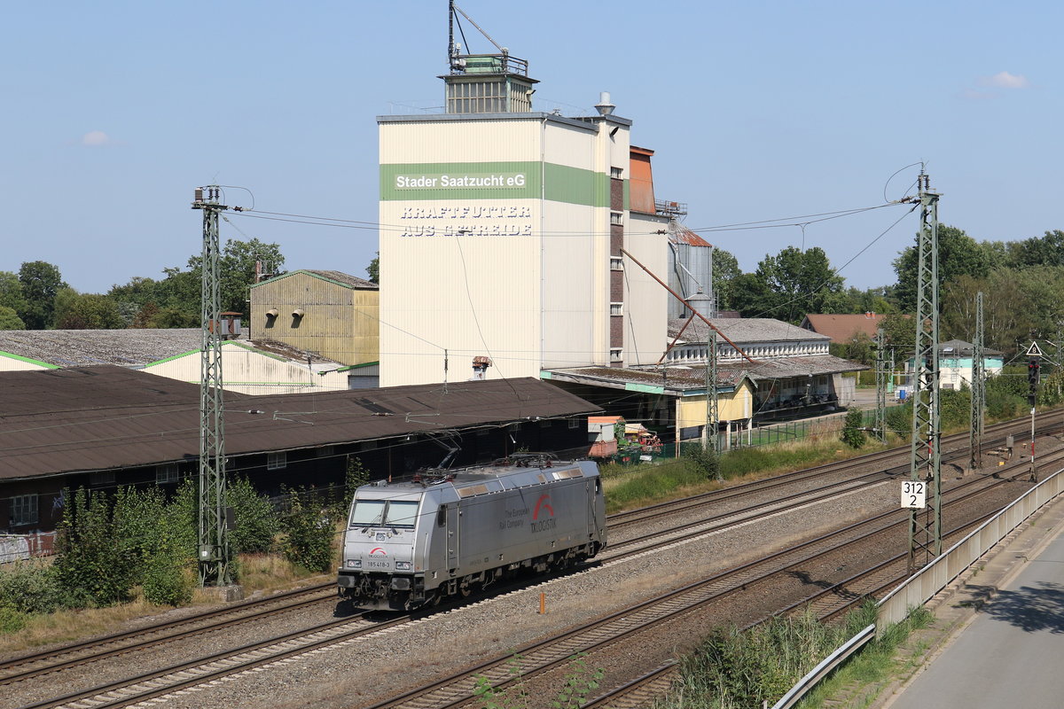 185 418 von  TX Logistik  am 31. August 2019 bei Tostedt.