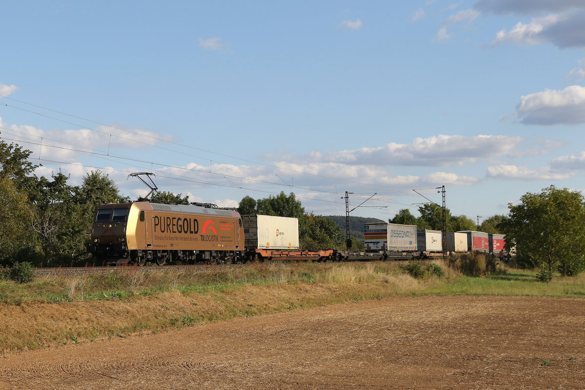 185 538 aus Wrzburg kommend am 2. September 2019 bei Thngersheim im Maintal.