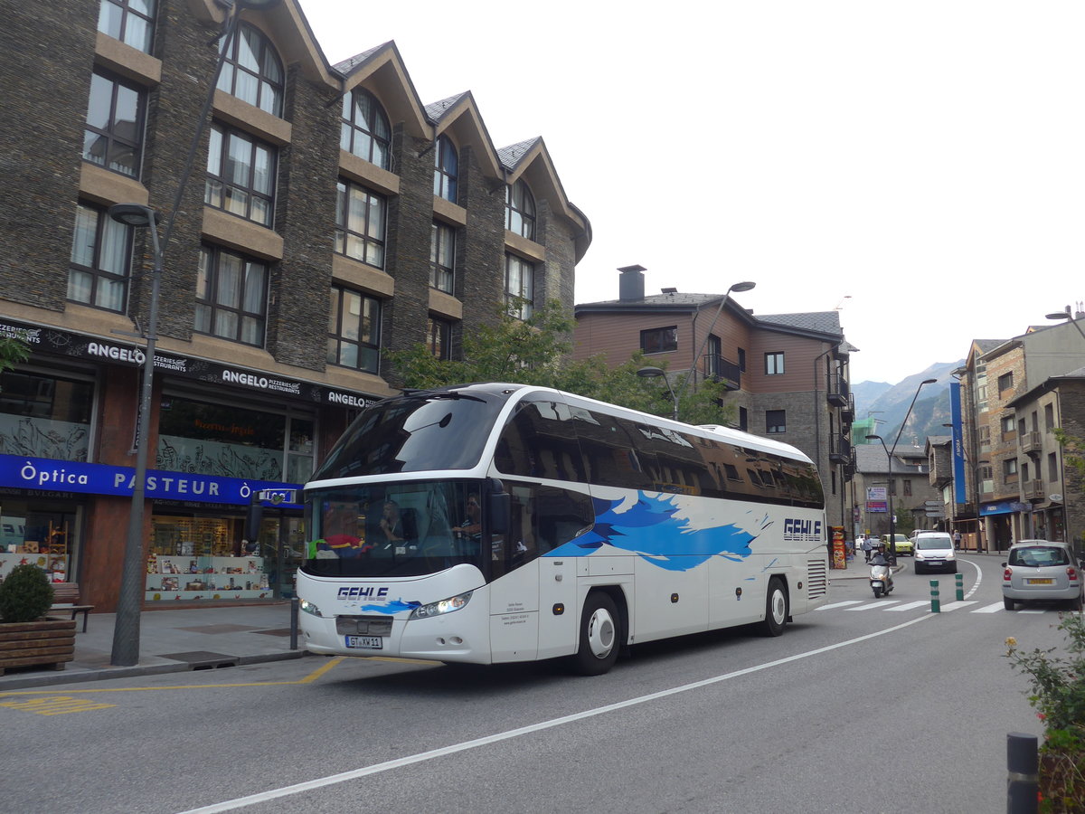 (185'573) - Aus Deutschland: Gehle, Gtersloh - GT-XW 11 - Neoplan am 28. September 2017 in La Massana, Les Entrades