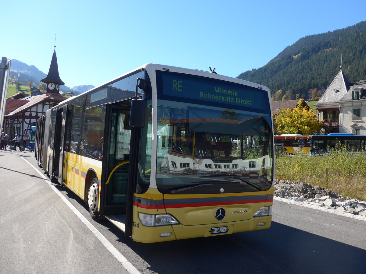 (185'897) - STI Thun - Nr. 134/BE 801'134 - Mercedes am 16. Oktober 2017 beim Bahnhof Zweisimmen