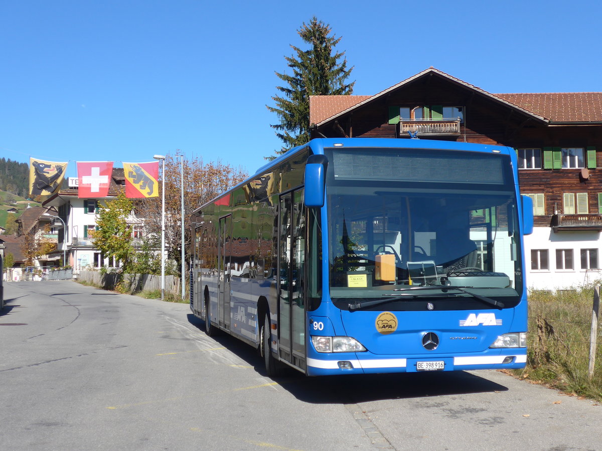 (185'899) - AFA Adelboden - Nr. 90/BE 398'916 - Mercedes am 16. Oktober 2017 beim Bahnhof Zweisimmen