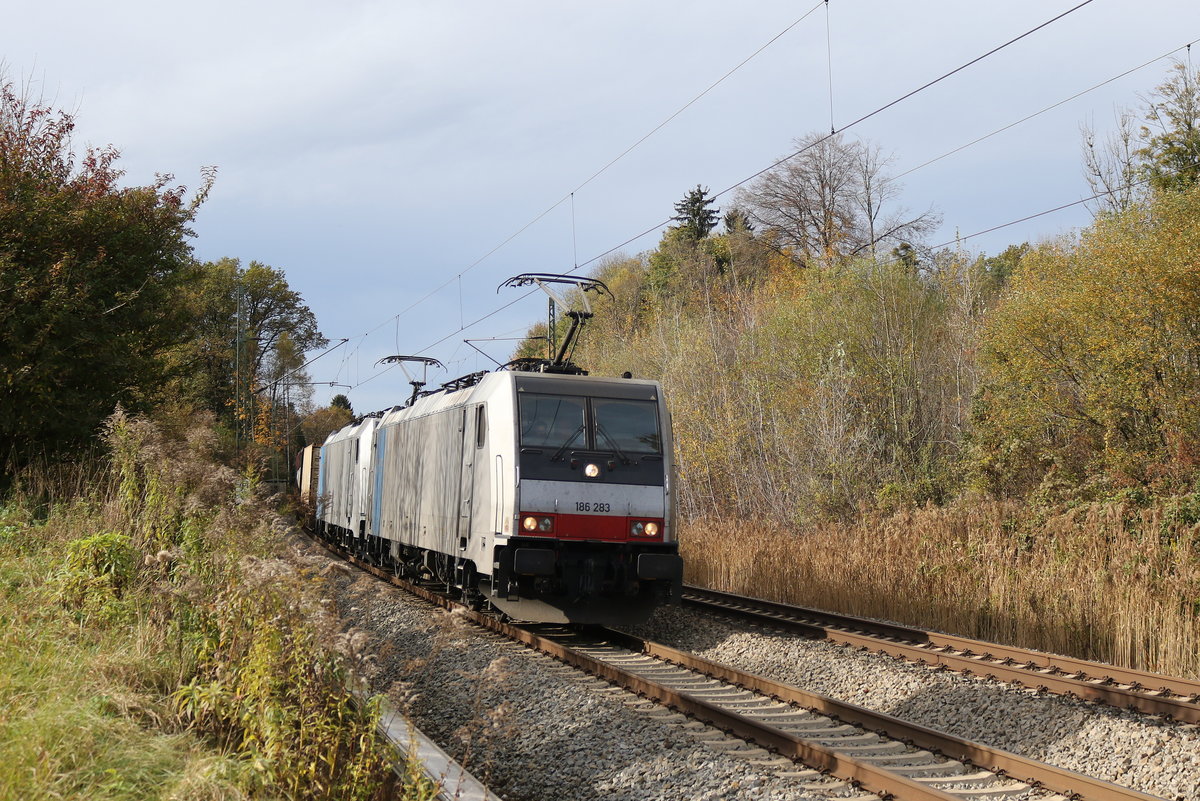 186 283 und 186 xxx am 3. November 2019 bei Grabensttt.