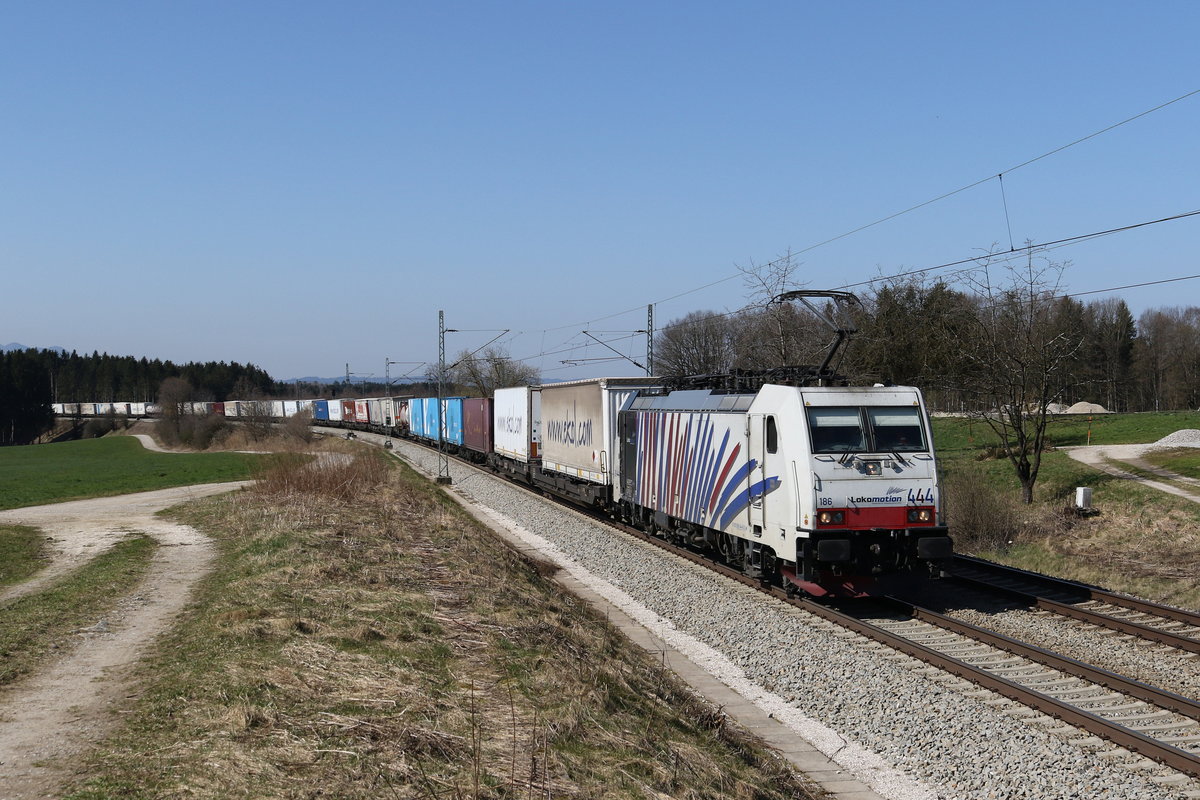 186 444 war am 19. Mrz 2020 mit dem  Ekol  bei Grabensttt in Richtung Salzburg unterwegs.