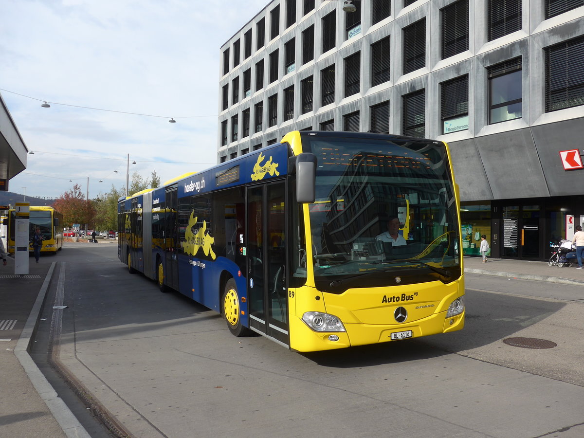 (186'095) - AAGL Liestal - Nr. 95/BL 6116 - Mercedes am 21. Oktober 2017 beim Bahnhof Liestal