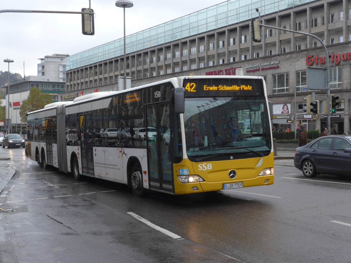 (186'515) - SSB Stuttgart - S-SB 7709 - Mercedes am 13. November 2017 beim Hauptbahnhof Stuttgart