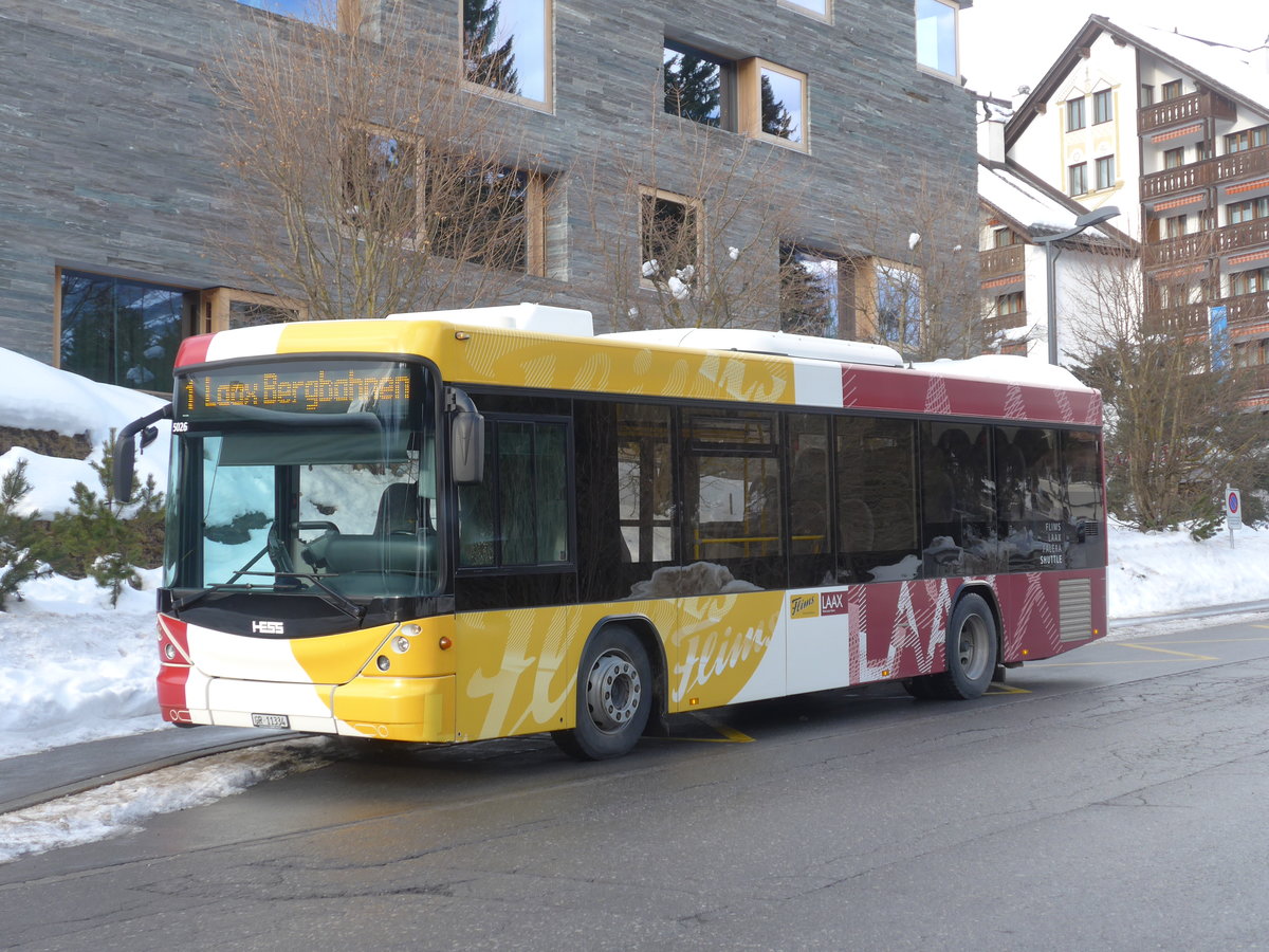 (187'356) - Stuppan, Flims - GR 11'334 - Scania/Hess am 26. Dezember 2017 in Laax, Bergbahnen