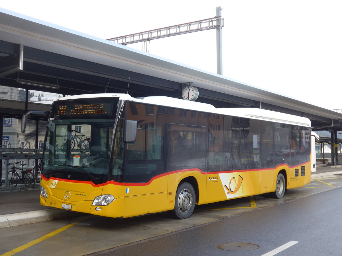 (187'648) - Schnider, Schpfheim - LU 15'754 - Mercedes am 2. Januar 2018 beim Bahnhof Schpfheim