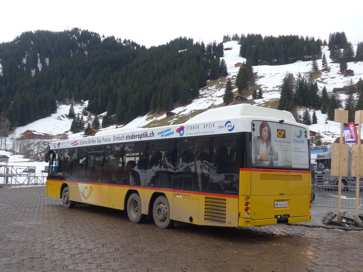 (187'720) - Engeloch, Riggisberg - Nr. 7/BE 447'403 - Scania/Hess am 7. Januar 2018 in Adelboden, Weltcup