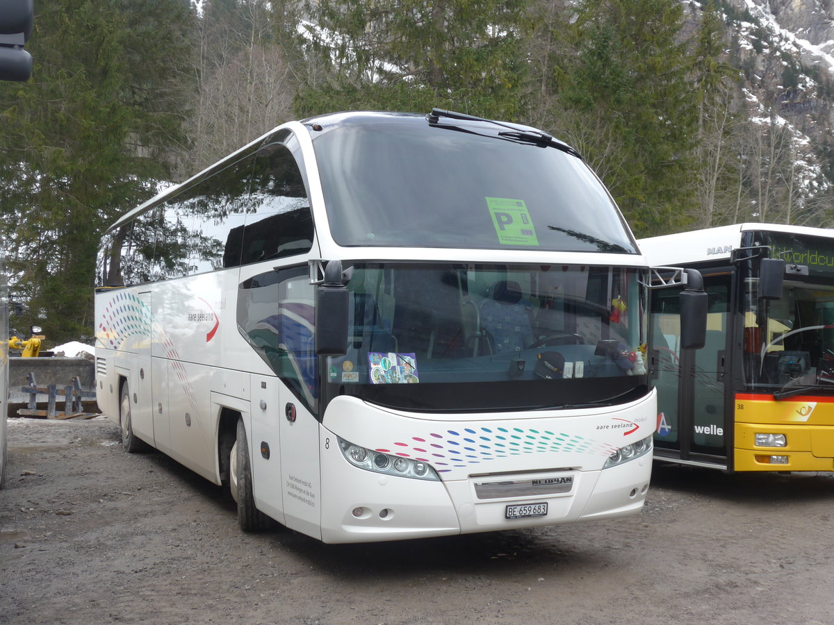 (187'801) - ASm Langenthal - Nr. 8/BE 659'683 - Neoplan am 7. Januar 2018 in Adelboden, Unter dem Birg