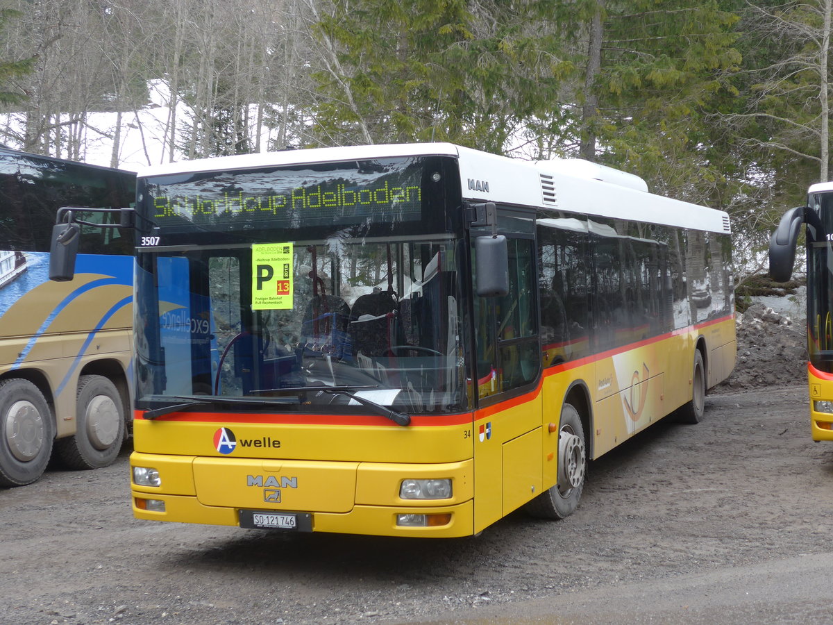 (187'807) - Wyss, Boningen - Nr. 34/SO 121'746 - MAN am 7. Januar 2018 in Adelboden, Unter dem Birg