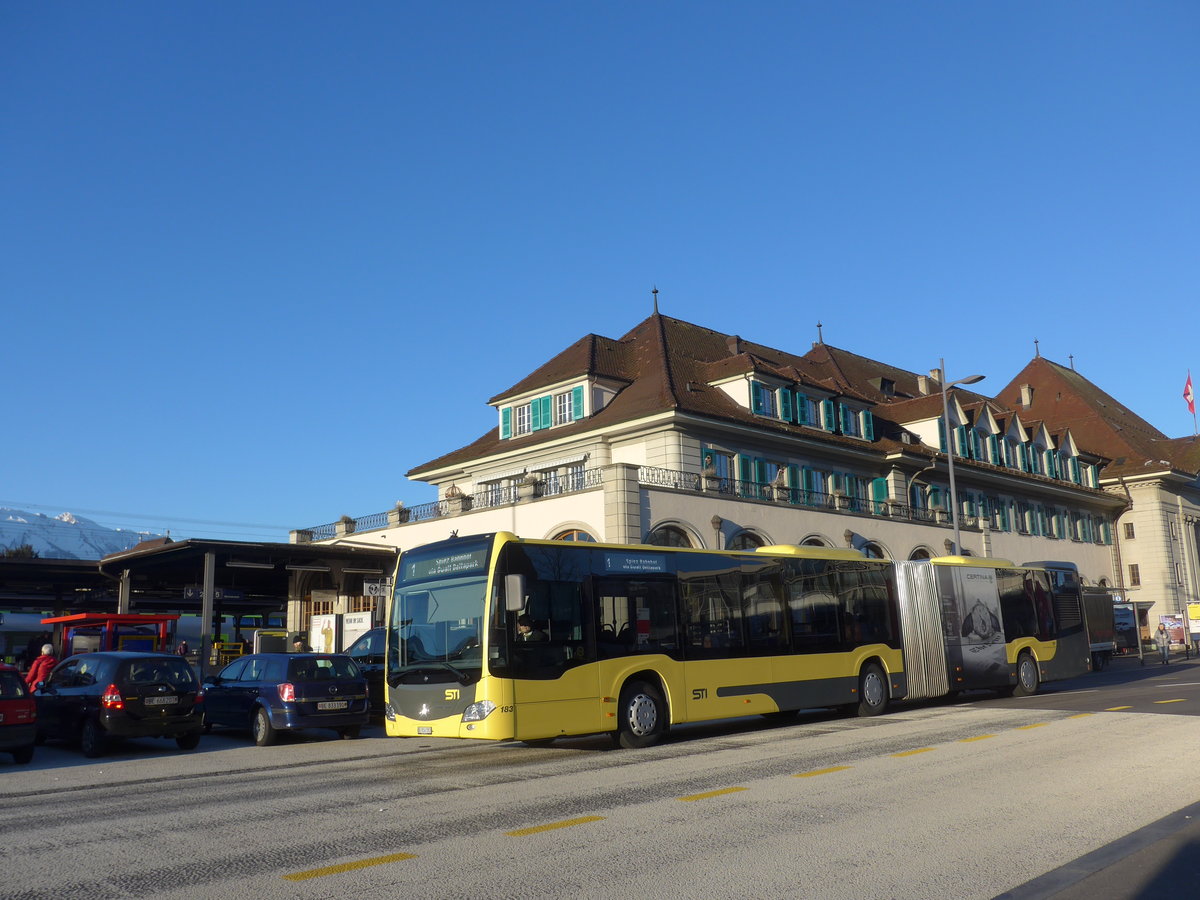 (188'093) - STI Thun - Nr. 183/BE 804'183 - Mercedes am 29. Januar 2018 beim Bahnhof Thun