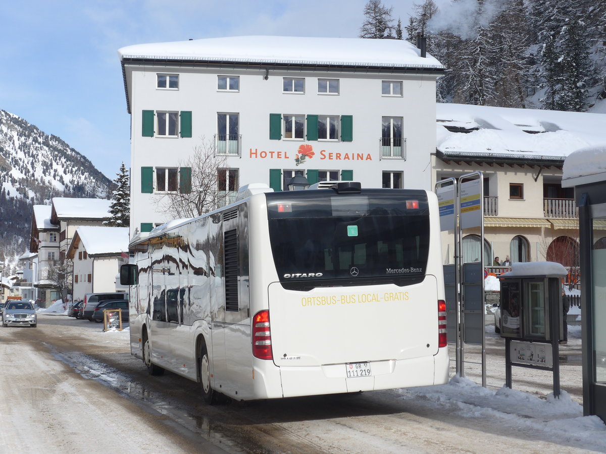 (188'156) - Corvatsch Power, Silvaplana - GR 111'219 - Mercedes am 3. Februar 2018 in Sils-Maria, Post