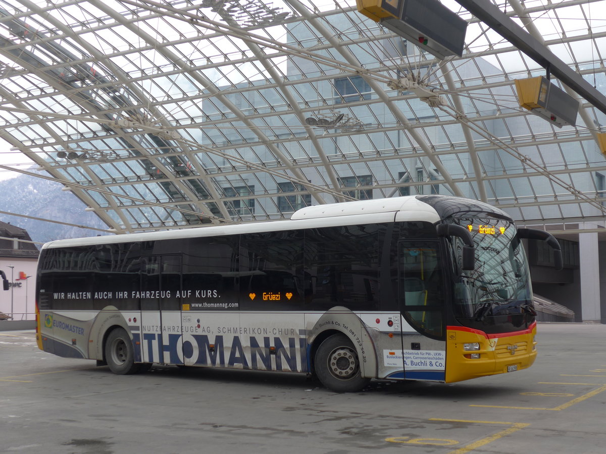 (188'174) - PostAuto Graubnden - GR 162'988 - MAN am 3. Februar 2018 in Chur, Postautostation