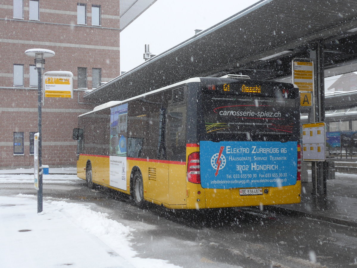 (188'459) - PostAuto Bern - BE 653'385 - Mercedes am 12. Februar 2018 beim Bahnhof Spiez