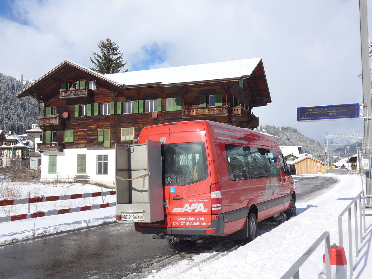 (188'483) - AFA Adelboden - Nr. 53/BE 210'631 - Mercedes am 12. Februar 2018 beim Bahnhof Zweisimmen