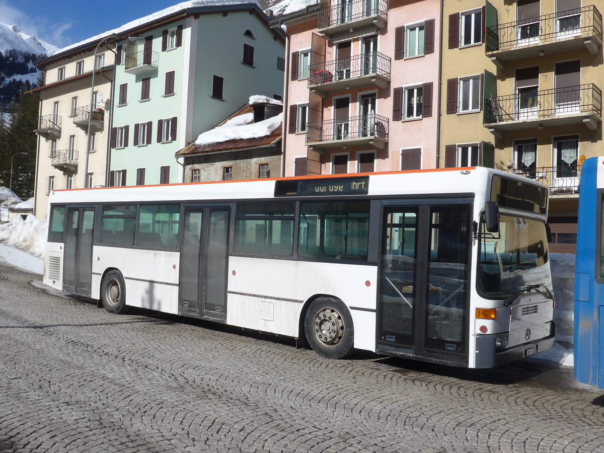 (188'600) - Meyer, Gschenen - UR 9218 - Mercedes (ex BSU Solothurn Nr. 65; ex BSU Solothurn Nr. 59) am 14. Februar 2018 beim Bahnhof Airolo