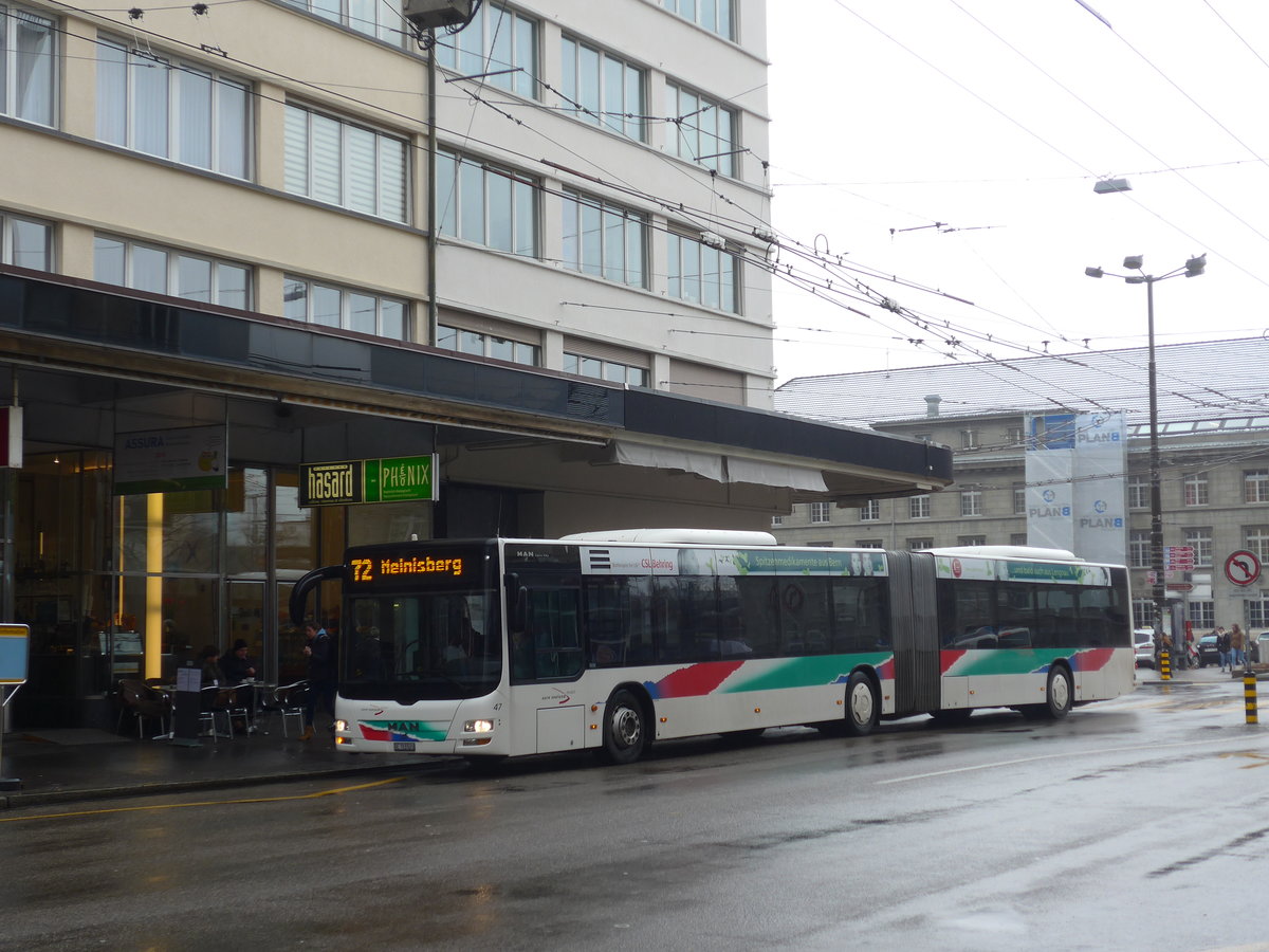 (188'687) - ASm Langenthal - Nr. 47/BE 703'520 - MAN am 15. Februar 2018 beim Bahnhof Biel